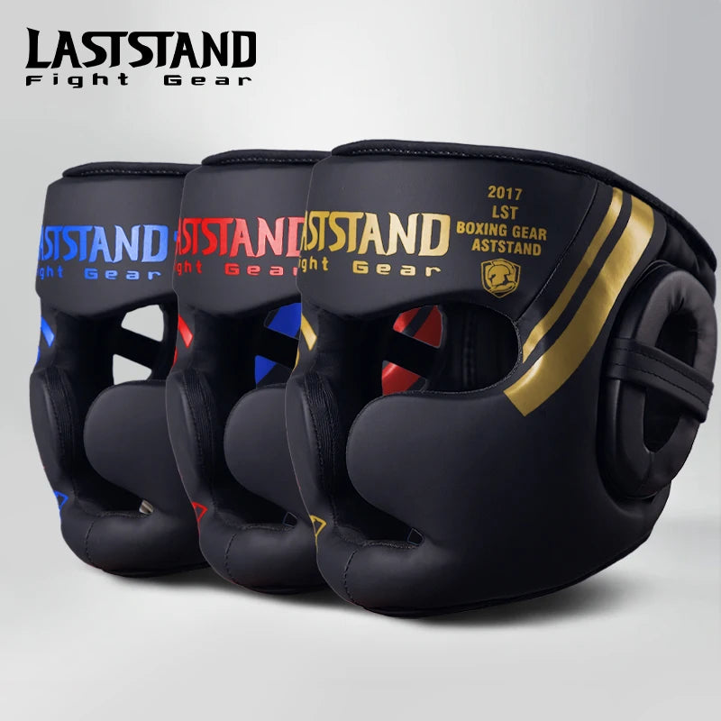 Boxing Headgear Helmet for Kickboxing Muay Thai MMA Sanda Training, Red/Blue/White, S-XL