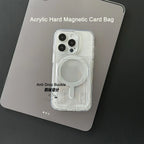 For Magsafe Clear Acrylic Wallet Photo Card Bag For iPhone 17 Air 13 12 11 14 15 16 Pro Max Plus Magnetic Case Cover Accessories