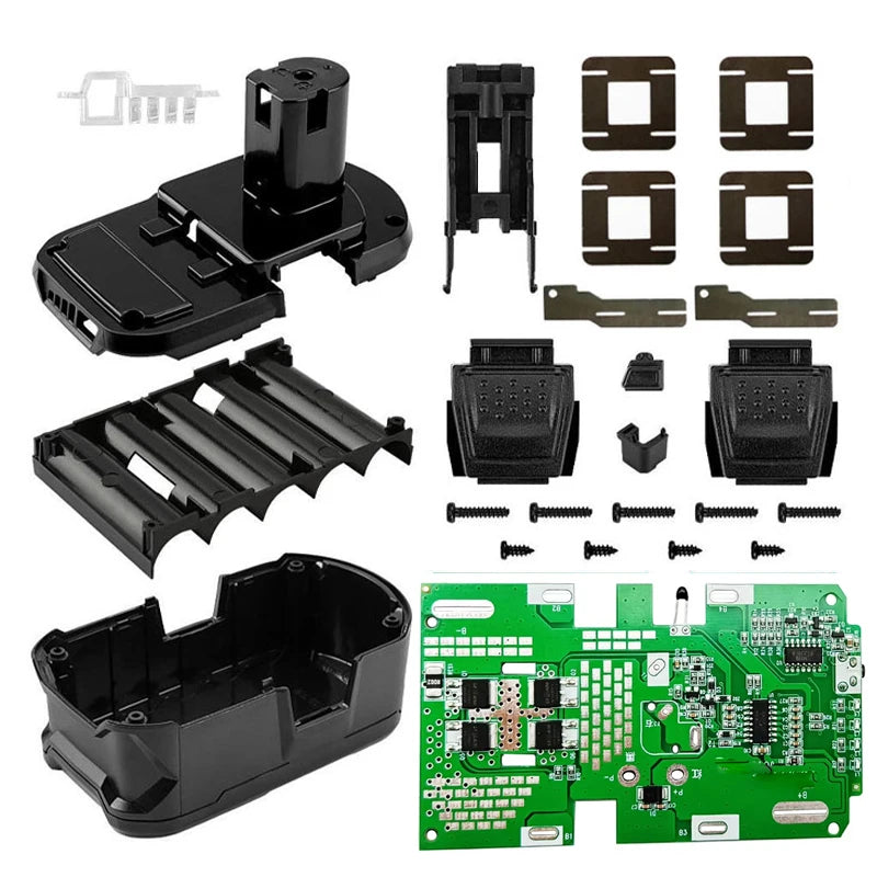 P108 10*18650 Li-ion Battery Plastic Case Charging Protection Circuit Board PCB Box For RYOBI 18V P103 P118 BPL-1815 1820G ONE+