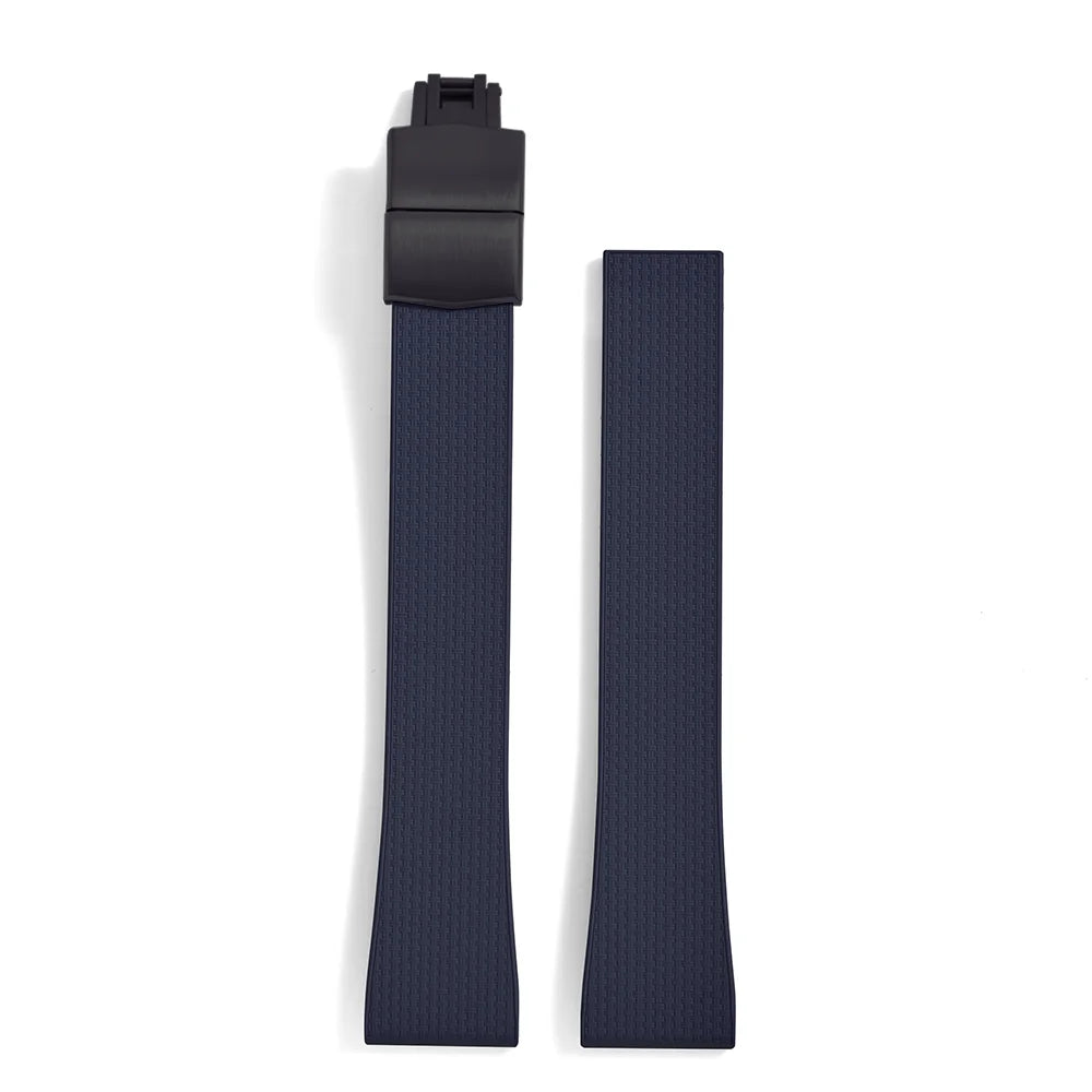 Original Stripess CTS FKM Rubber Watch Strap 20mm For D-elug FKM CTS Watchband Quick Release Silver Butterfly Buckle Cut To Size