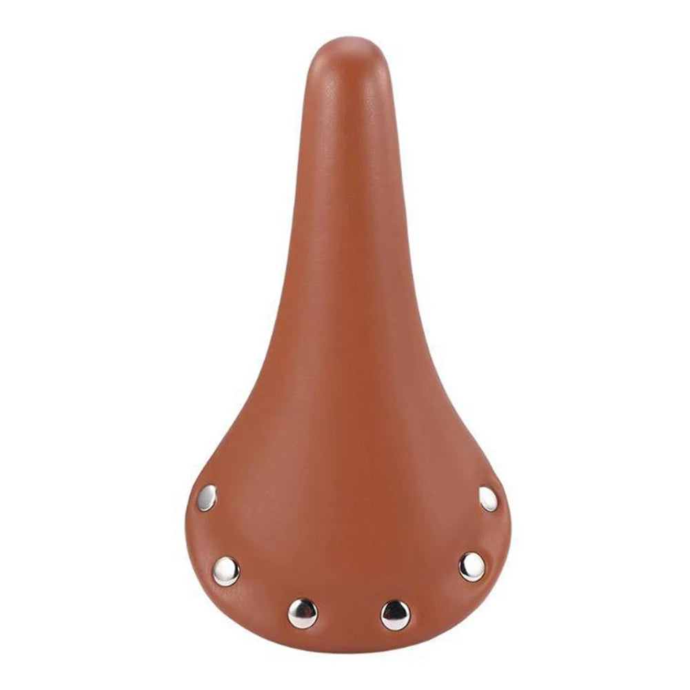 Vintage Waterproof Bike Saddle Cover Leather Seat Cover for Road Bicycle, Brown/Black