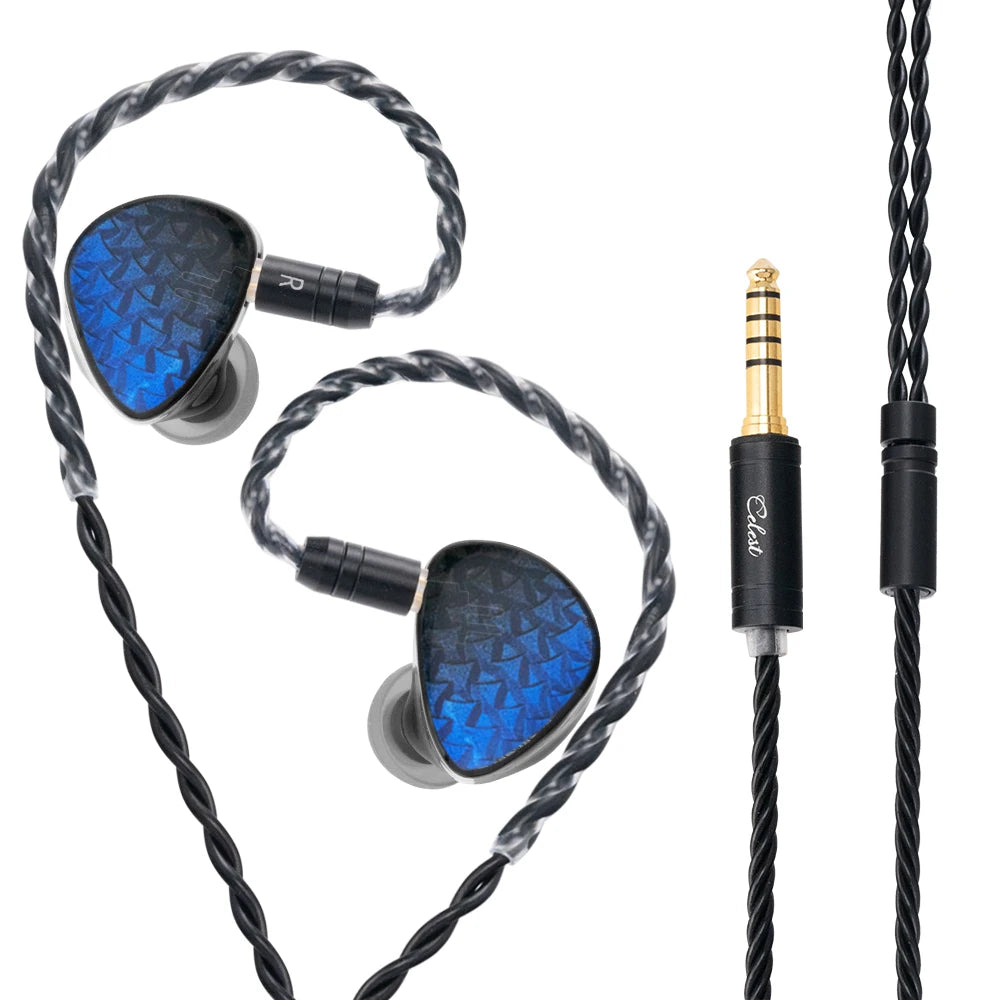 Celest Wyvern Black Remaster 10mm LCP 2.0 Diaphragm Custom Dynamic Driver in Ear Earphones with MIC Cable Headphones