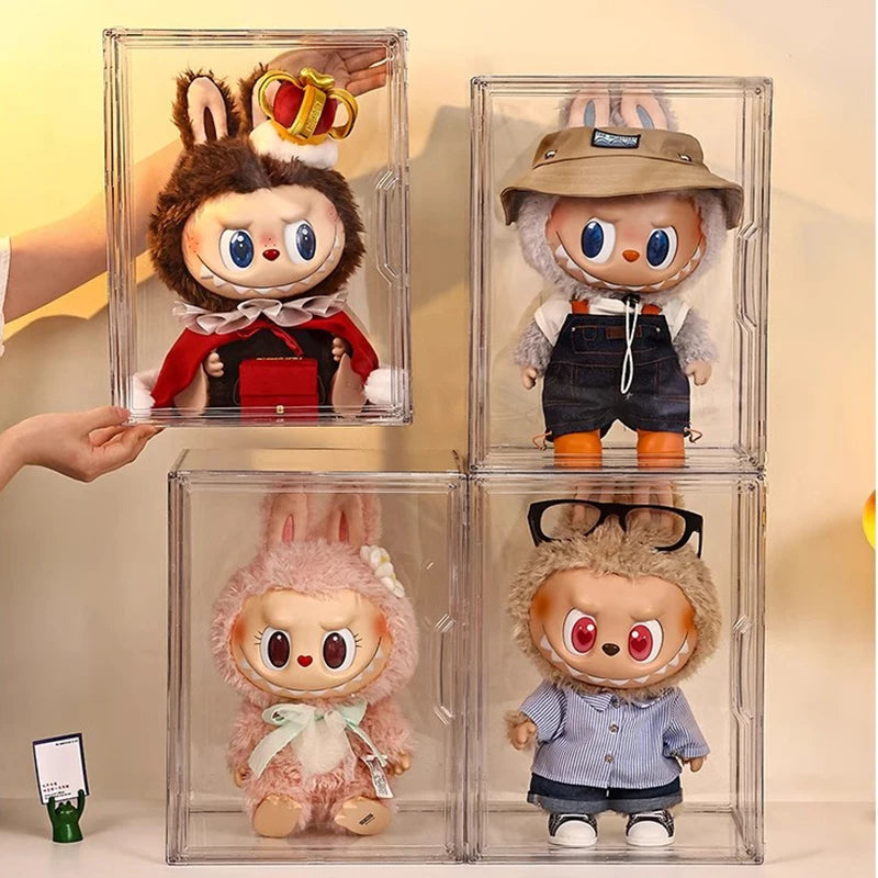 Labubu Display Box Transparent Labubu Big Leader Summer Doll Cotton Doll Blind Box Storage Cabinet