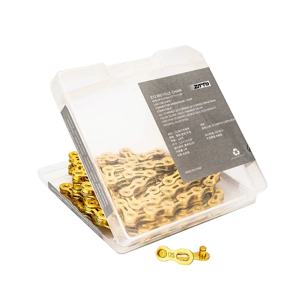 ZTTO MTB 12 Speed Chain 126L 126 Links 1X12 System Power Lock Connector with Missing Link 12s chain For Mountain Road Bicycle