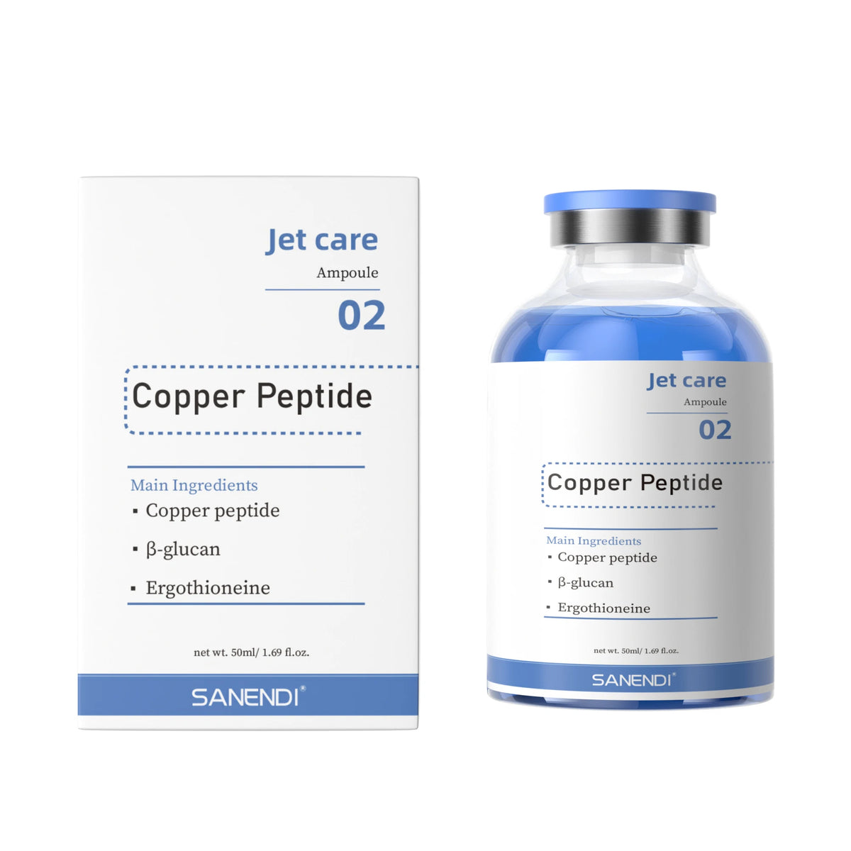 SANENDI Facial Skin Serum Ampoules Hydrating Brightening Skincare with Astaxanthin Copper Peptide PDRN Collagen Niacinamide HA