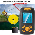 FindFish smart Portable Sonar Fish Finder Depth Underwater Fishing Camera Sounder Alarm Transducer Fishfinder 100m temperature e