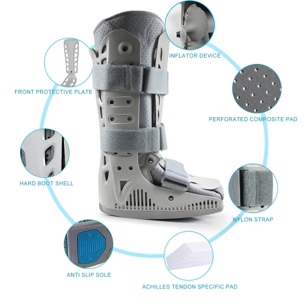 Inflatable Air Walking Boot Cam Walker Fracture Brace, Long/Short, Sizes S-XL, 1pc