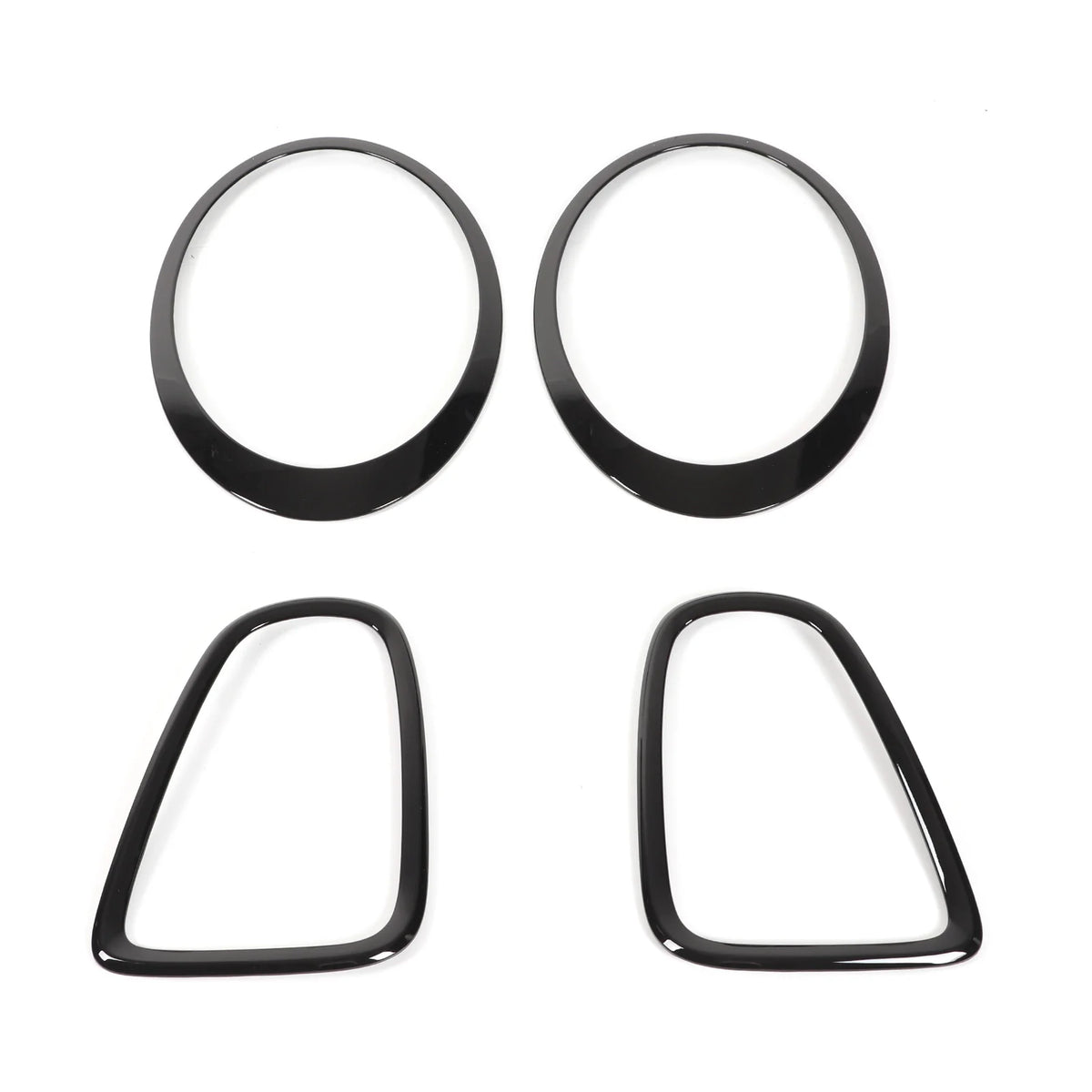 4pcs Gloss Black Headlight & Taillight Surround Cover Trims For Mini R56 R57 R58 R59 Cooper S & JCW 2007-2015