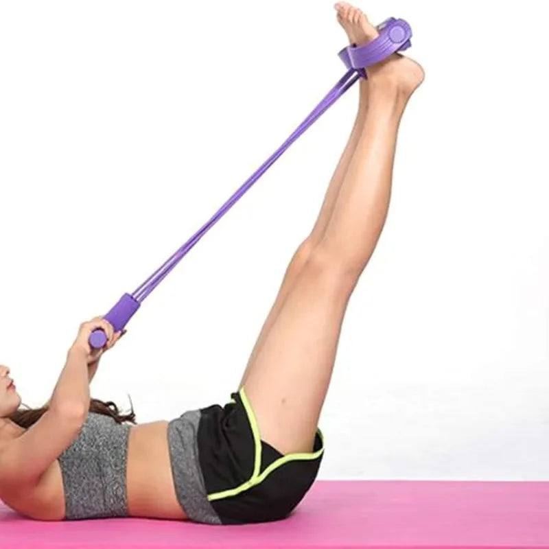 6 Tube Elastic Yoga Pedal Puller Resistance Band Multi Function Tension Rope Fitness Bands 6-Tube Elastic For Abdomen Waist Arm
