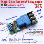 Time Delay Relay Module Timer Switch Adjustable Delay 30A DC 12V or 24V