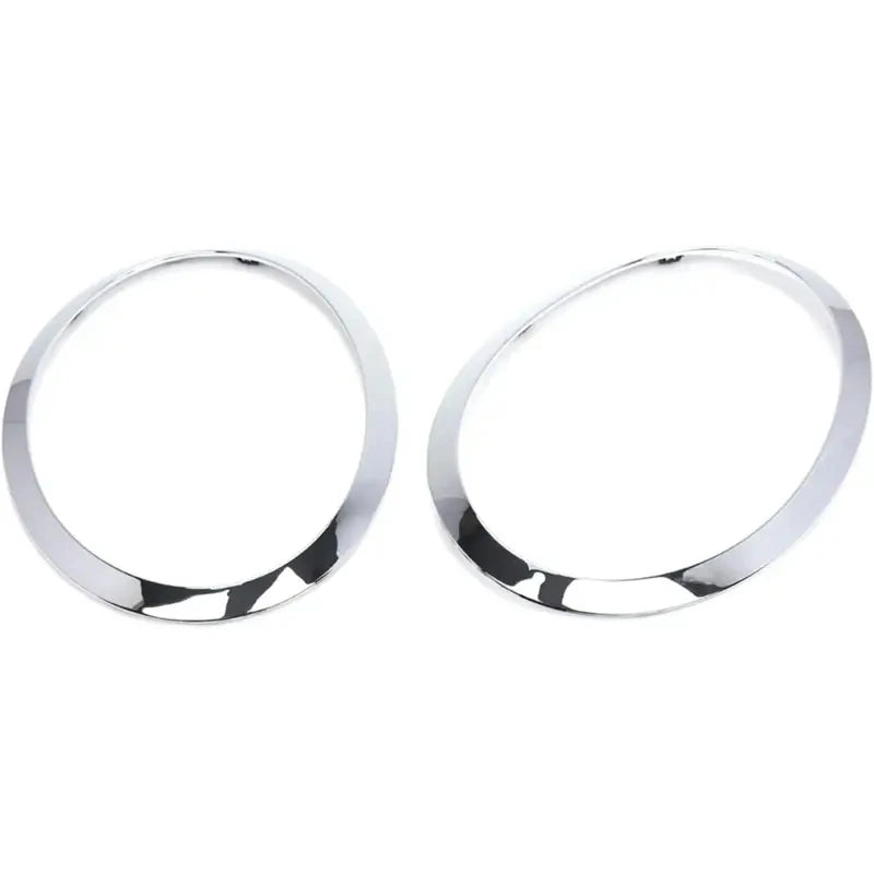 2PC For MINI Cooper F55 F56 F57 2013-2018 Chrome Left Right Front Headlights Frame Headlight Eyebrow Ring Cover Trim Replacement