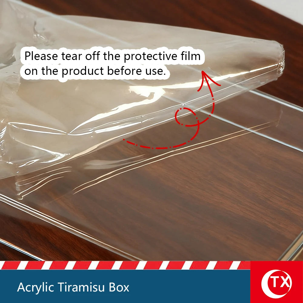 Acrylic Tiramisu Box – Transparent Dessert Mold for Cake, Pastry & Mousse | Food-Grade Reusable Baking Container