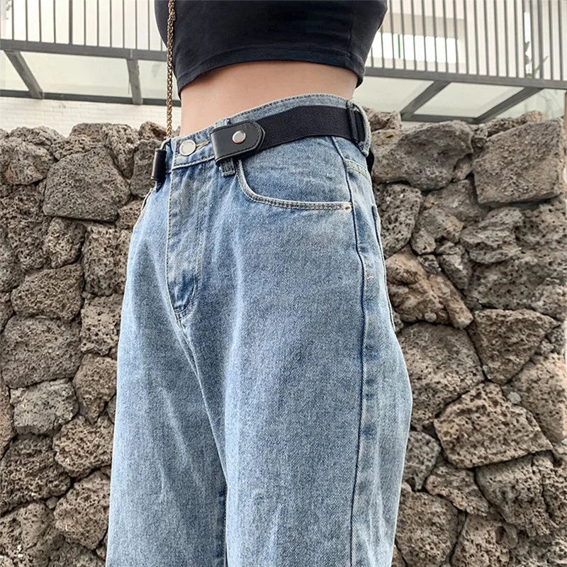 New 4/3/2/1PC Stretch Elastic Waist Band Invisible Belt Buckle-Free Belts for Women Men Jean Pants Dress No Buckle Easy To Wear