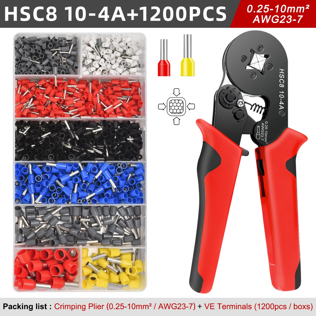 Electrical Tube Insulated Terminal VE Tubular Crimp Terminals Wire Cable Connector Ferrules Terminal Connectors Kit