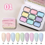 9-Color  Macaron Series Oil Painting Gel, Nail Art Glue, Shiny Bright Colors, High-Saturation Cream Texture Strong Gel, Durable