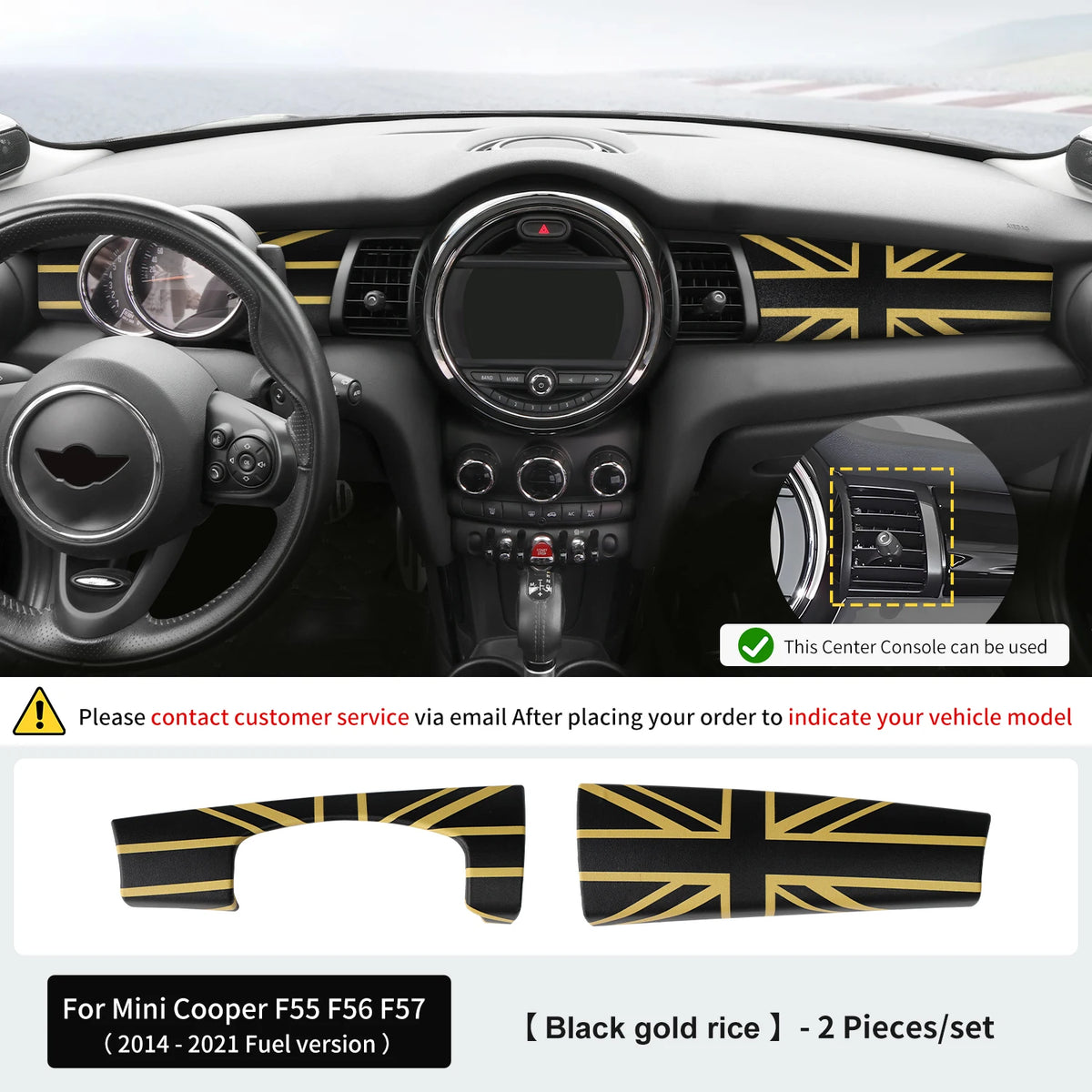 Center Console Decorative Shell Cover for Mini Cooper F55 F56 F57 2014-2021 ABS Leather