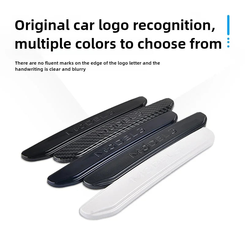 4PCS For Tesla Model 3 Y Juniper Highland 2025-2020 ABS Car Door Edge Stickers Anti-collision Strip Protection Decal Accessories