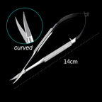 Castroviejo Cornea Micro Scissors Stainless Steel Ophthalmic Instrument, 1pc, 12.5cm/14cm Straight or Curved