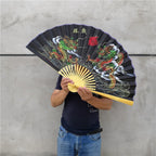 50x88cm Folding Bamboo Fan Large Big Hand Classical Wall Mount Fan Living Room Decor Plum Fans Chinese Decoration Wedding Gifts