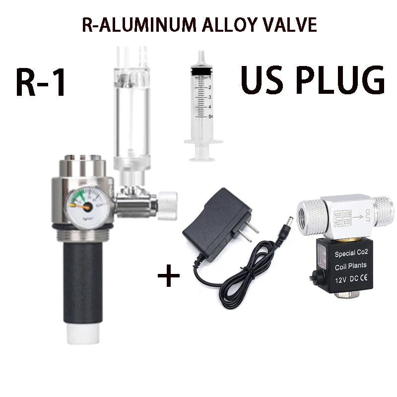 ZRDR Fish Tank CO2 Generator Steel Cylinder Single/Double Gauge Valve Electromagnetic Valve Fish Tank CO2 Generator Accessories
