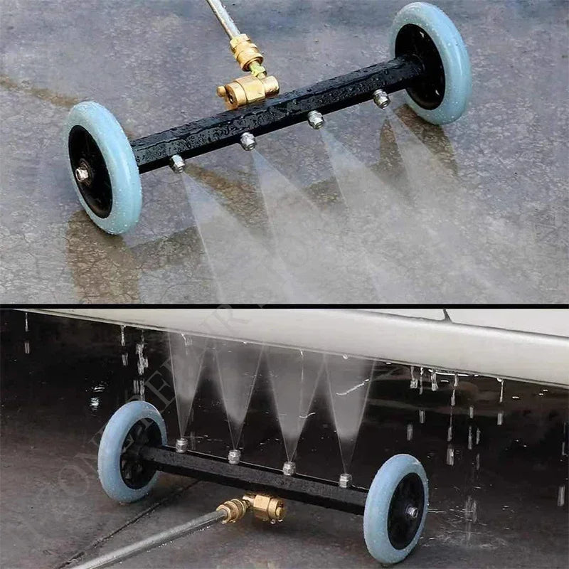 16in undercarriage pressure washer water broom 5000 PSI with 2 extension rods, 3pc set
