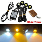 4 in 1 City Light Car LED Network Flash Wireless Remote Control Day Running DRL Eagle Eye One Tow Four 16 Mode Truck Motorcycle