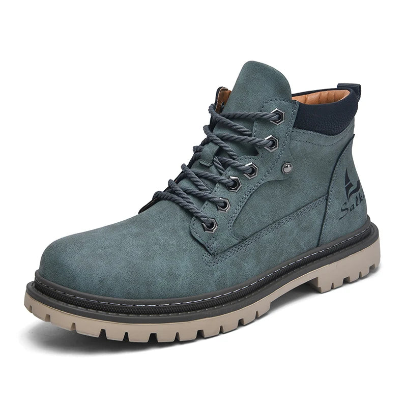 Handmade Men Boots Ankle Winter Leather Shoes Autumn Outdoor Hiking Boots Sneakers Hombres Botas High Top Footwear Anti Slip