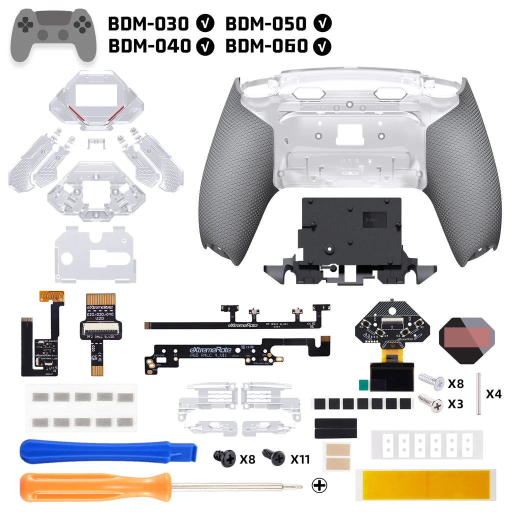 eXtremeRate SPARK PS5 DualSense Back Paddles Kit, 4 Remappable Buttons, Rubberized Black