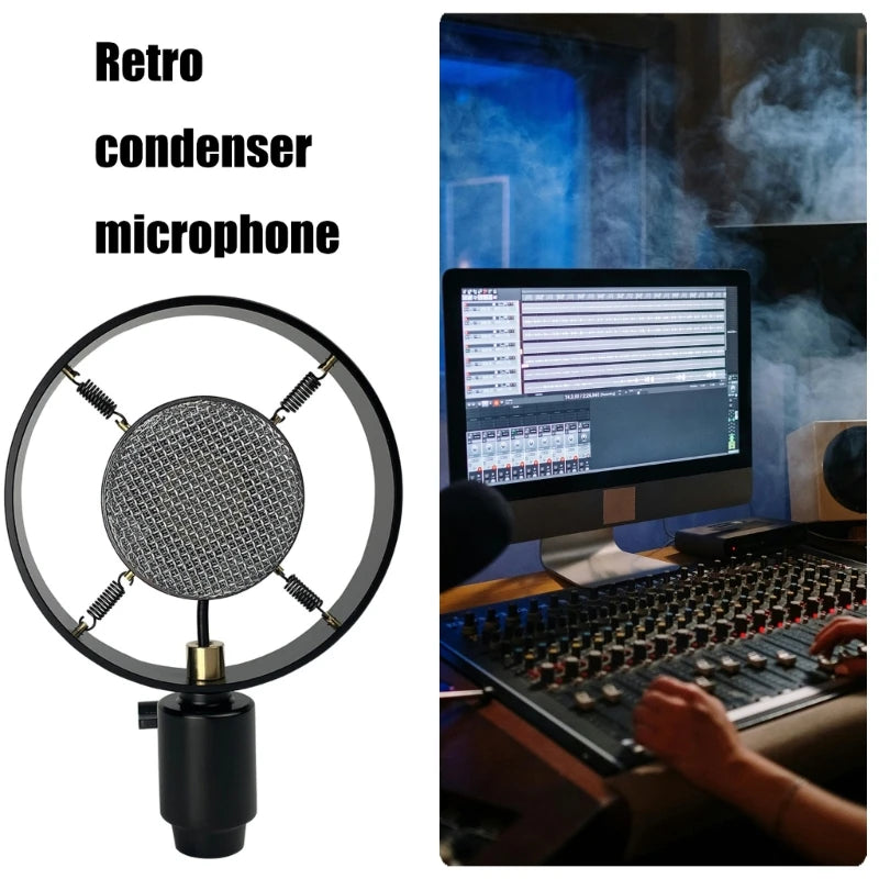 Vintage Retro Microphone Classical Microphone Model Stage Photography Props Condenser Microphone for Recording Video Work
