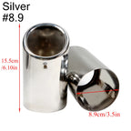 2pcs Stainless Steel Exhaust Muffler Tip Covers 7-9.5cm Black/Silver/Blue for Audi/VW