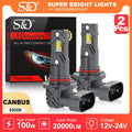 LED Headlight/Fog Light Bulb Canbus 6000K 12V/24V, H11 H8 H9 H16JP 9005 9006 Socket