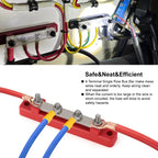 48V 150A Marine 8x1/4 M6 Power Distribution Block with Cover 12V-48V Busbar Terminal Block Battery Bus Bar Terminal Block