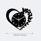 Heart shaped frameless design acrylic silent clock living room bedroom home decoration Mother's Day New Year Easter gift