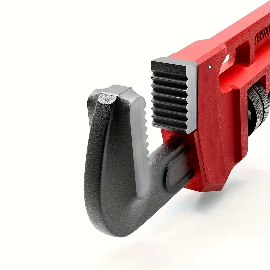 Heavy Duty Straight Pipe Wrench, Adjustable Aluminum Plumber Wrench, Red, 8in/12in