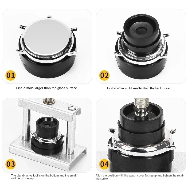 23PCS Professional Watch Press Set Watch Back for CASE Closing Tool & Fitting Dies Watch Repairing Tool Die Kit for Watchmaker
