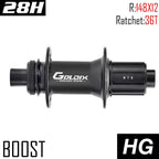 GOLDIX GDX370 Bicycle Hub Sealed Bearing Center Lock Disc Brake J-Bend 28 Holes Ratchet 36T BOOST MTB Hub for Shimano HG MS XD
