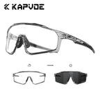 Kapvoe M/L Size Photochromic Cycling Glasses Large Head Sports Sunglasses for Men Women UV400 Bike Glasses Hiking Eyewear