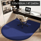 Solid color computer chair mat flannel floor mat thickened desk swivel chair arched carpet study soft dressing table foot mat