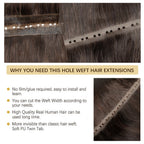 Butterfly Weft Extensions Human Hair Hand Tied Invisible PU Bundles Hole Flat Remy Twin Tabs PU Weft Free Beads 40-50g/Pack