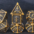 DnD Skull&Dragon Metal Dice Set, Metal Sharp Edge Dice for Dungeons and Dragons, Polyhedral Dice for Table Games, Dnd Metal Dice