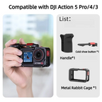 Ronkoen Metal handle set Protective Frame Case accessories For DJI OSMO Action 3/4/5Pro Double Clod Shoe Aluminium Alloy shell