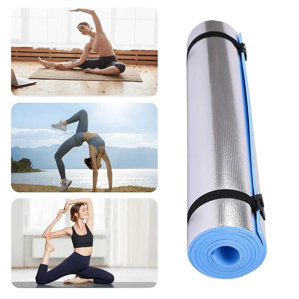 EVA Foam Yoga Mat Non-Slip Blue 6mm/8mm/10mm, Optional Carry Strap