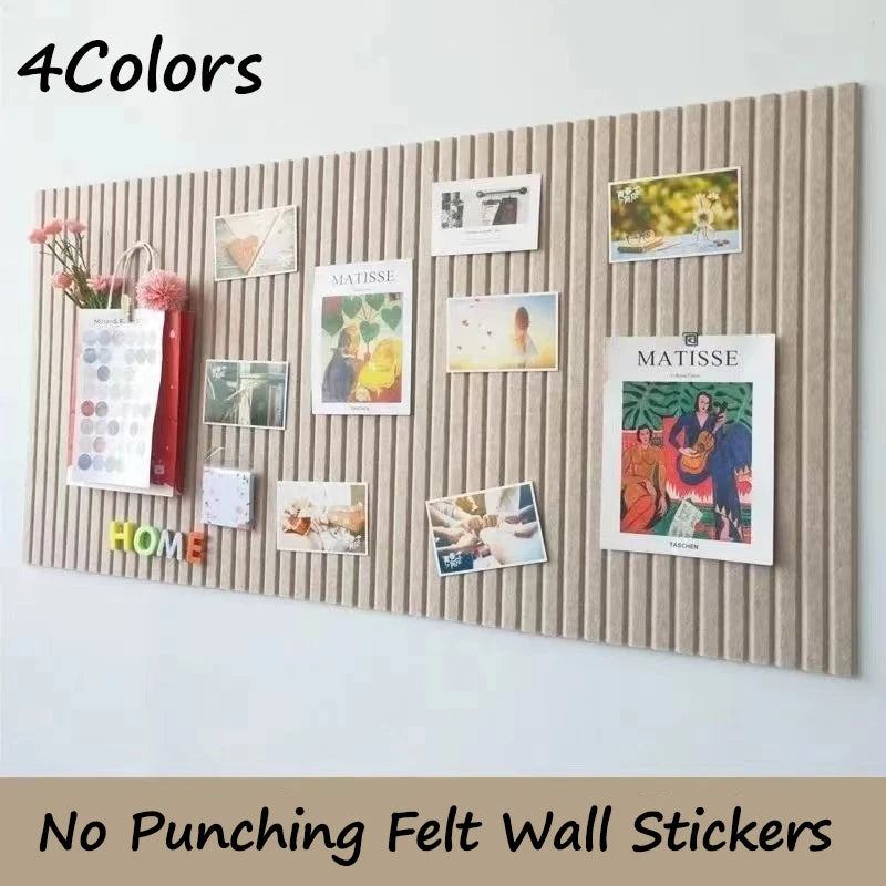 Felt Wall Sticker Display Board for Classroom Photo Wall, 2pcs Set, Grey Yellow Camel