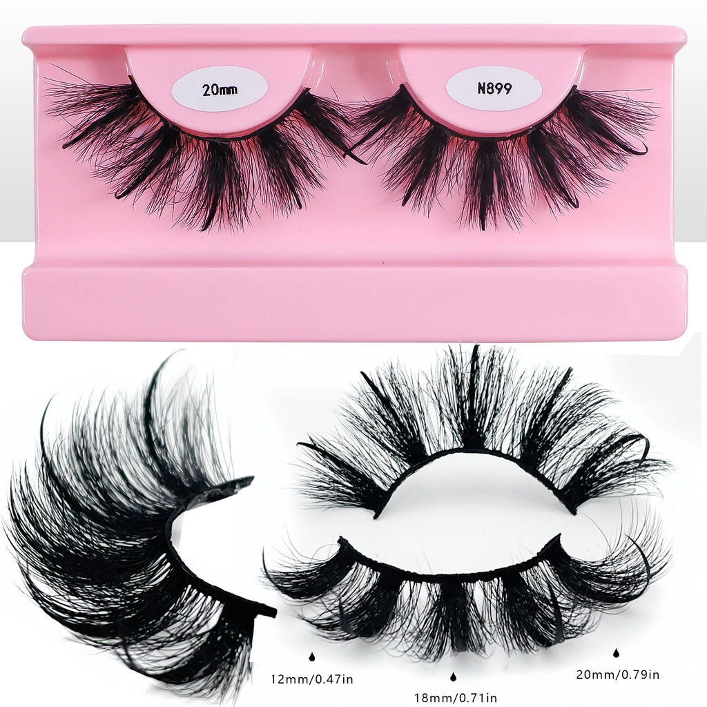 Free Shipping 10Pairs/Pack Fluffy Wispy Natural Strip Lashes With Spikes Wholesale in Bulk Faux Mink Lashes Supplies