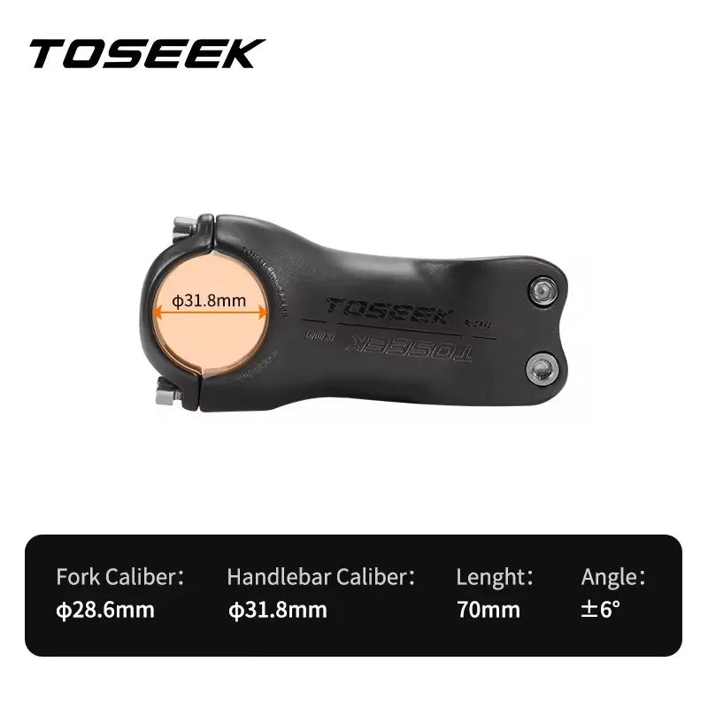 TOSEEK K04 Black Matte Carbon Fibre Stem MTB Bike Road Mountain Bicycle Stem 31.8mm Handlebar Stems 70/80/90/100/110/120/130mm