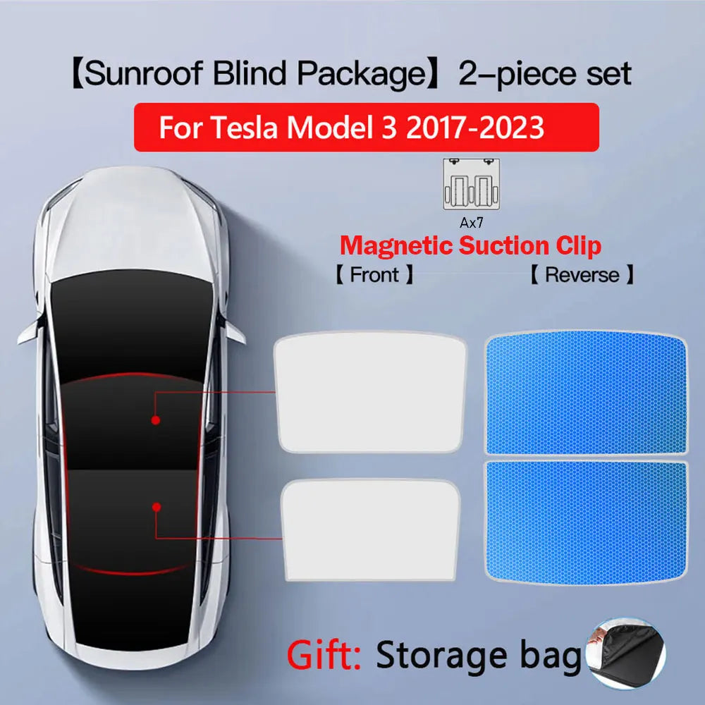 2026 For Tesla Model Y Juniper Sunshade Magnetic Suction Clip Sunroof honeycomb Sunshades Model 3 Highland Skylight Accessory