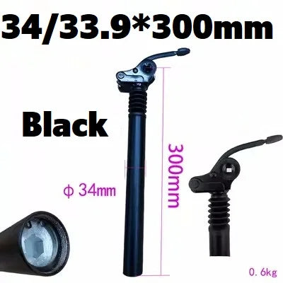 Electric Folding Bicycle E-Bike Shock Absorber Seatpost 25.4mm 27.2mm 28.6mm 31.8mm 33.9mm 34mm 300mm 350mm Bike Shocks SeatPost