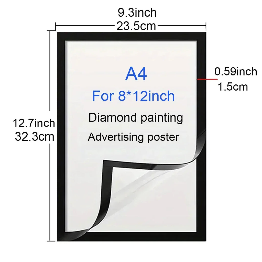 2/3/5/10pcs A4 8x12Inch Rubber Magnet poster frame Soft Self Diamond Painting Frames A4 Canvas Frames Advertising display frame