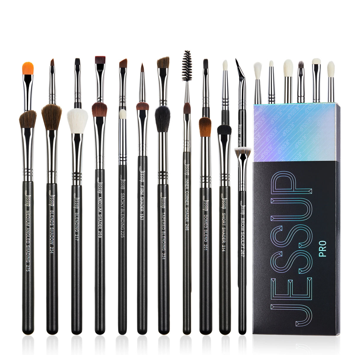 Jessup Eye Makeup Brushes set Professional Eye Blending Brush Synthetic Blends Shadow Crease Pencil Smoky T338