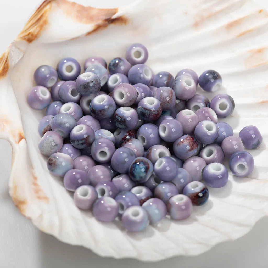 6# 8# 100pcs China Ceramic Colorful Beads Bandmade Procelain Bead For Jewelry Making #A507C